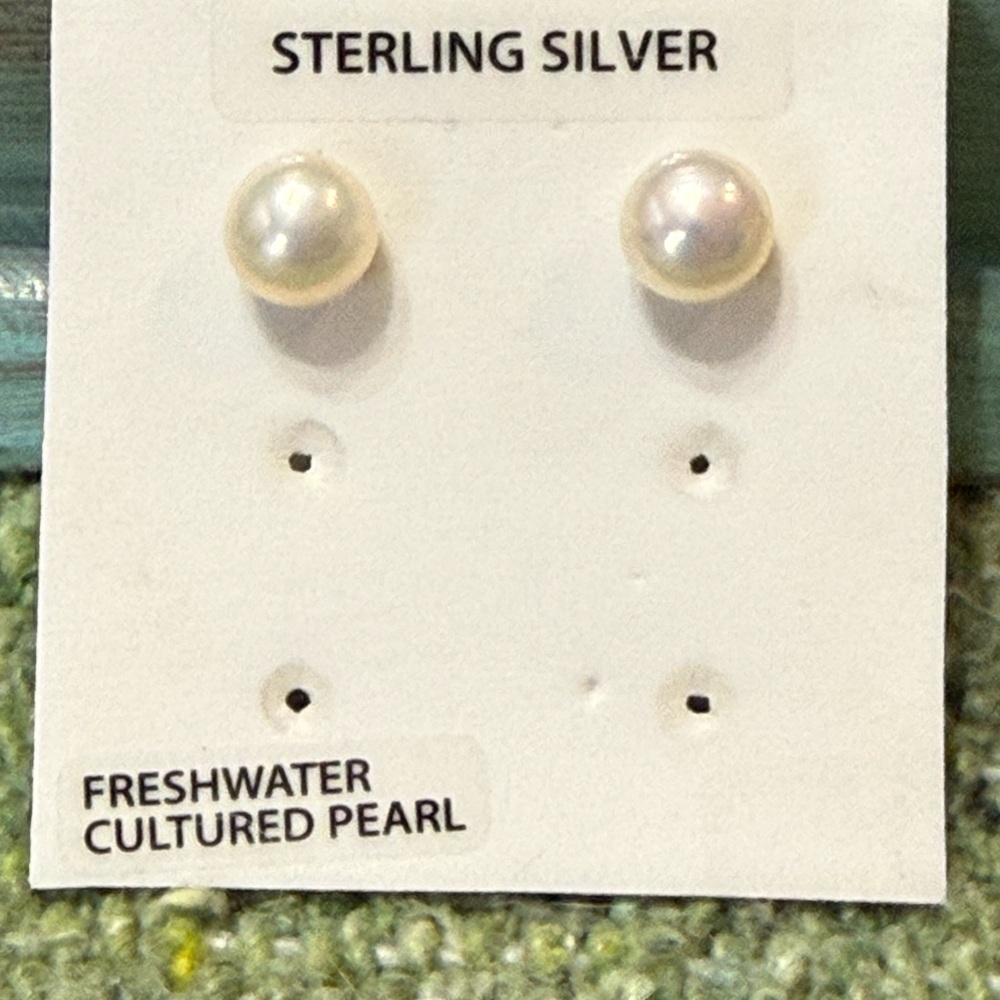 🌸 4 for $10 NWT Sterling Silver Freshwater Cultured Pearl Earrings